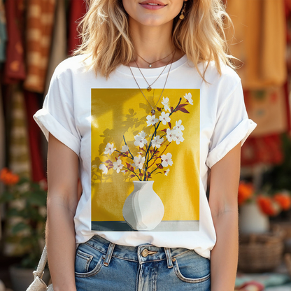 No.83 Floral Fine Art T-Shirt, Premium Quality Tee with YOUR Personalized Quote on Back