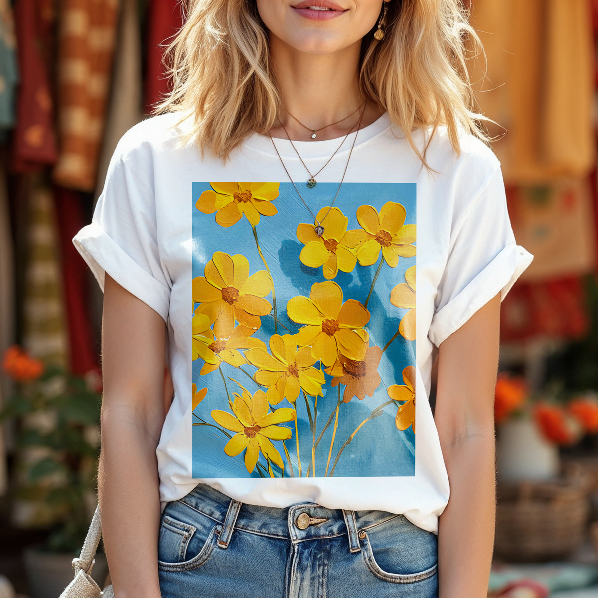 No.86 Floral Fine Art T-Shirt, Premium Quality Tee with YOUR Personalized Quote on Back