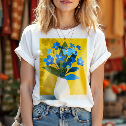 No.78 Floral Fine Art T-Shirt, Premium Quality Tee with YOUR Personalized Quote on Back