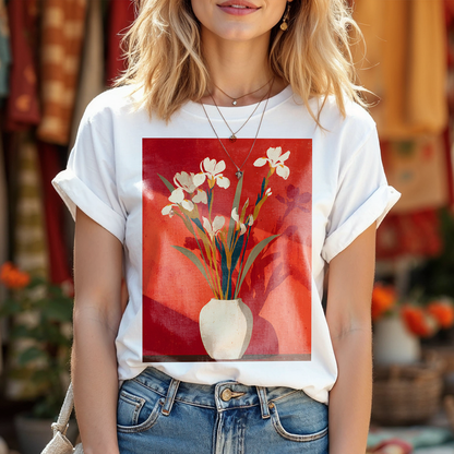 No.79 Floral Fine Art T-Shirt, Premium Quality Tee with YOUR Personalized Quote on Back