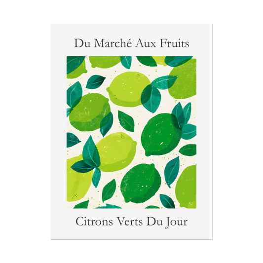No.216 Limes Art Print – French Fruit Kitchen Wall Decor (Citrons Verts)