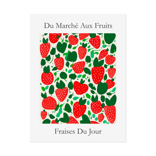 No.237 Strawberries Art Print – French Fruit Kitchen Wall Decor (Fraises du Jour)