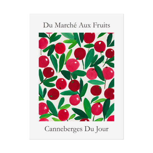 No.208 Cranberry Market Art Print – French Fruit Kitchen Wall Decor (Canneberges du Jour)
