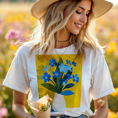 No.78 Floral Fine Art T-Shirt, Premium Quality Tee with YOUR Personalized Quote on Back