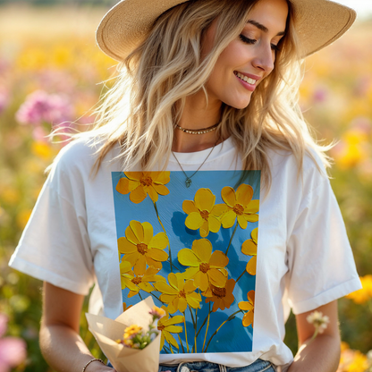 No.86 Floral Fine Art T-Shirt, Premium Quality Tee with YOUR Personalized Quote on Back