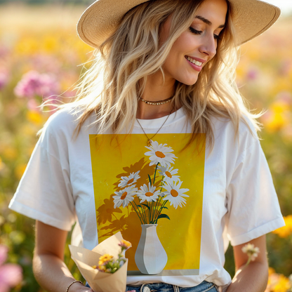 No.80 Floral Fine Art T-Shirt, Premium Quality Tee with YOUR Personalized Quote on Back