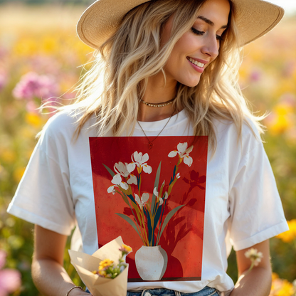 No.79 Floral Fine Art T-Shirt, Premium Quality Tee with YOUR Personalized Quote on Back