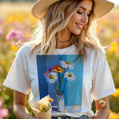 No.74 Floral Fine Art T-Shirt, Premium Quality Tee with YOUR Personalized Quote on Back