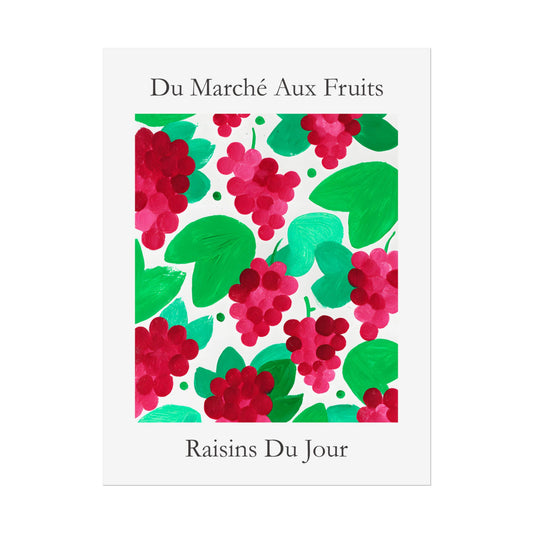 No.211 Grapes Art Print – French Fruit Kitchen Wall Decor (Raisins du Jour)