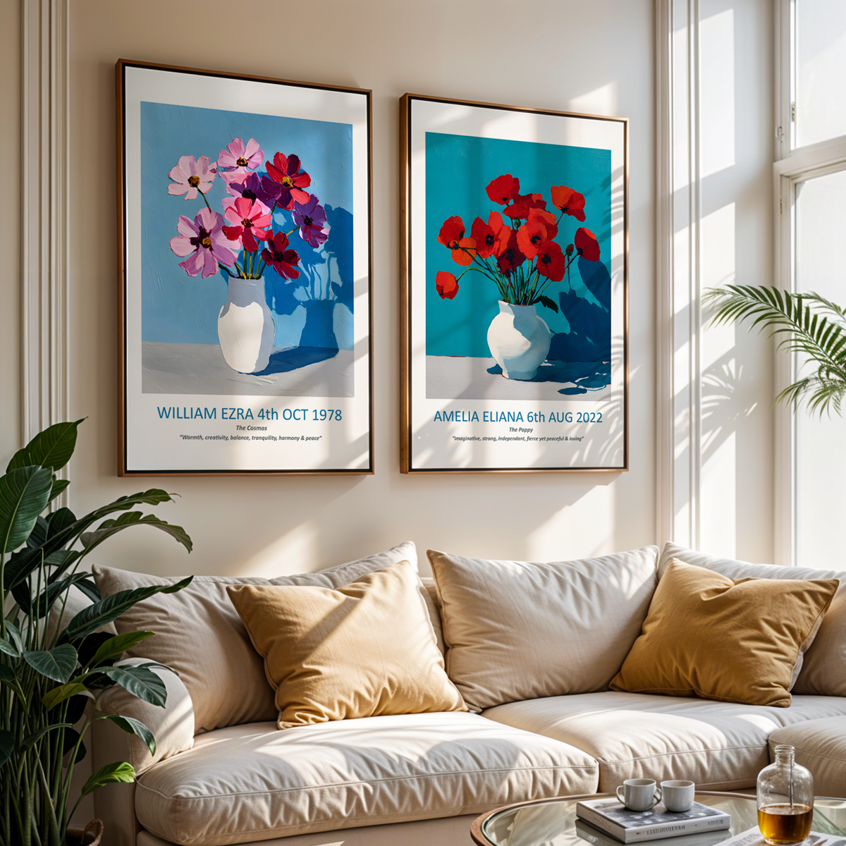 No.10 October Cosmos – Personalised Birth Month Flower Fine Art Print on Museum-Quality Paper