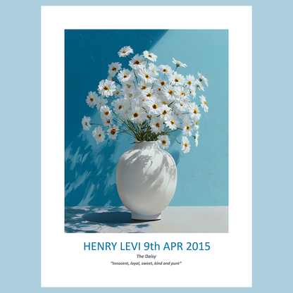 No.04 April Daisies – Personalised Birth Month Flower Fine Art Print on Museum-Quality Paper