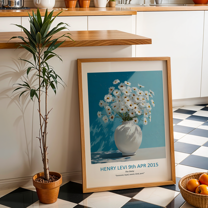 No.04 April Daisies – Personalised Birth Month Flower Fine Art Print on Museum-Quality Paper