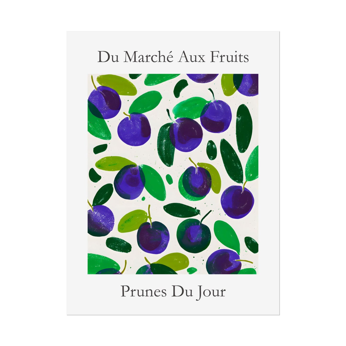 No.232 Plums Art Print – French Fruit Kitchen Wall Decor (Prunes du Jour)