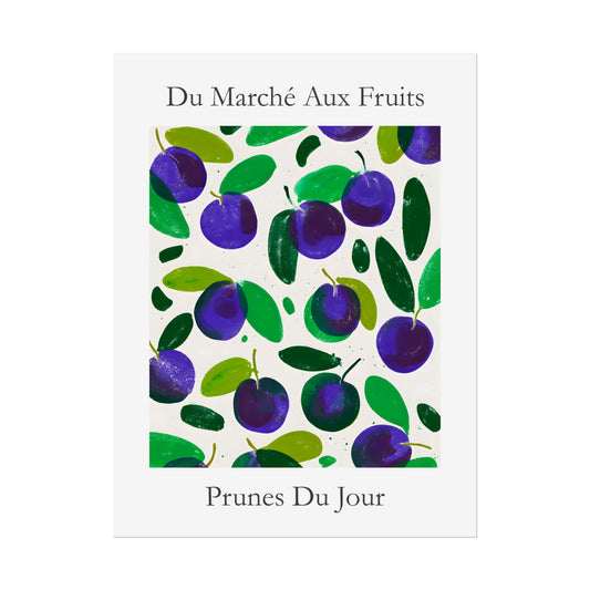 No.232 Plums Art Print – French Fruit Kitchen Wall Decor (Prunes du Jour)