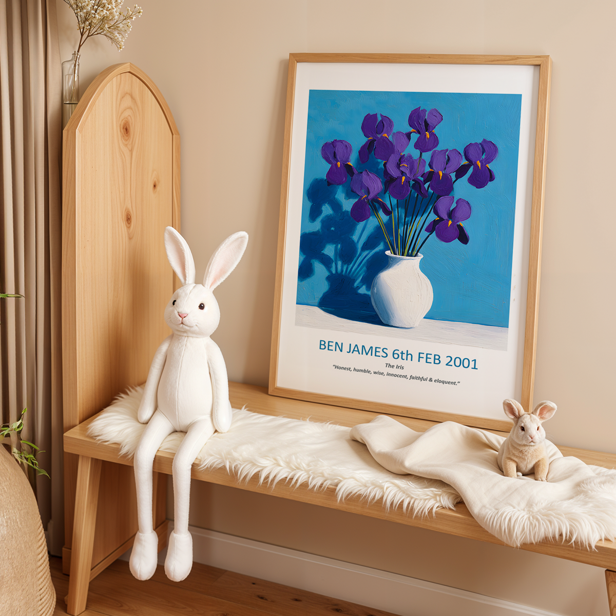 No.02 February Irises – Personalised Birth Month Flower Fine Art Print on Museum-Quality Paper