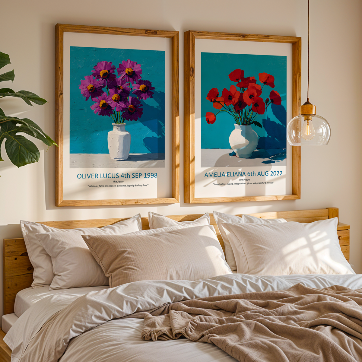No.09 September Asters – Personalised Birth Month Flower Fine Art Print on Museum-Quality Paper