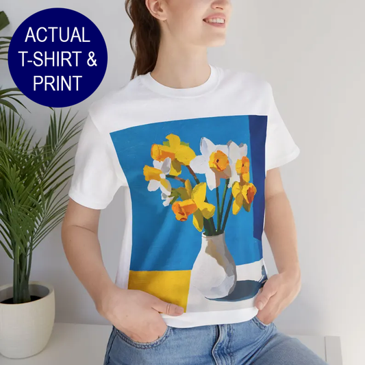 No.73 Floral Fine Art T-Shirt, Premium Quality Tee with YOUR Personalized Quote on Back