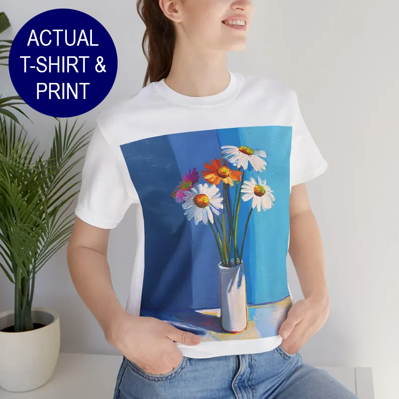 No.74 Floral Fine Art T-Shirt, Premium Quality Tee with YOUR Personalized Quote on Back