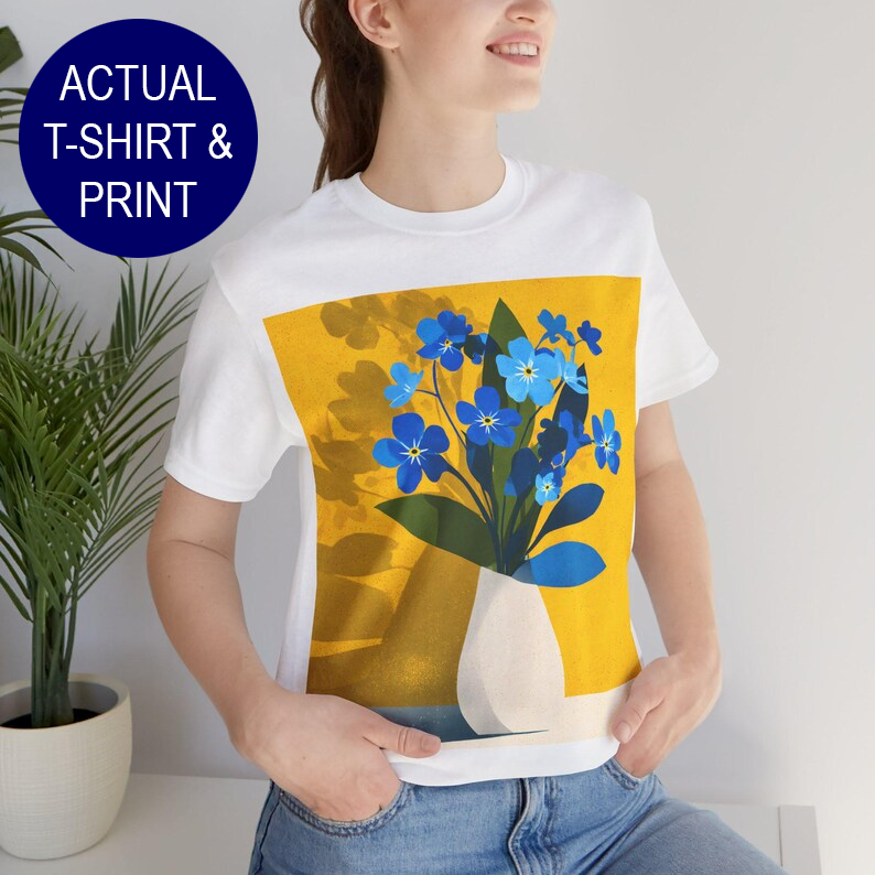 No.78 Floral Fine Art T-Shirt, Premium Quality Tee with YOUR Personalized Quote on Back