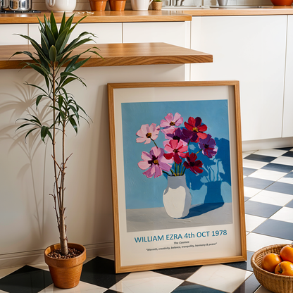 No.10 October Cosmos – Personalised Birth Month Flower Fine Art Print on Museum-Quality Paper