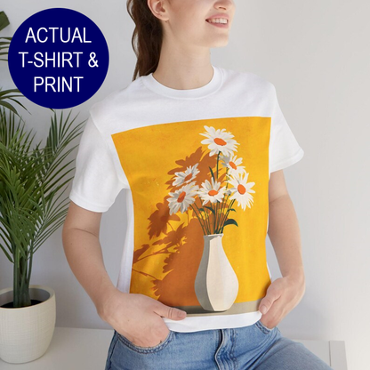 No.80 Floral Fine Art T-Shirt, Premium Quality Tee with YOUR Personalized Quote on Back