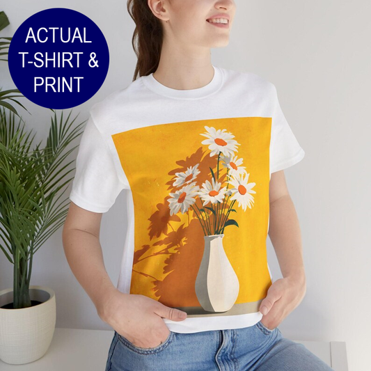 No.80 Floral Fine Art T-Shirt, Premium Quality Tee with YOUR Personalized Quote on Back