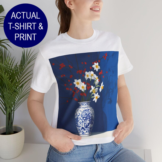 No.81 Floral Fine Art T-Shirt, Premium Quality Tee with YOUR Personalized Quote on Back