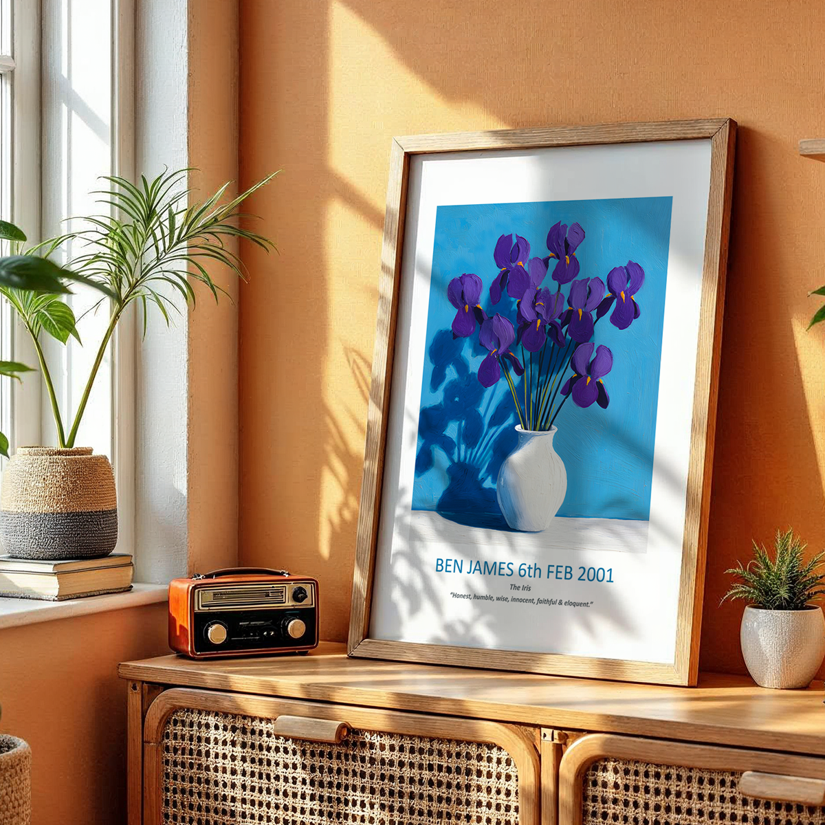 No.02 February Irises – Personalised Birth Month Flower Fine Art Print on Museum-Quality Paper
