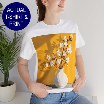 No.83 Floral Fine Art T-Shirt, Premium Quality Tee with YOUR Personalized Quote on Back