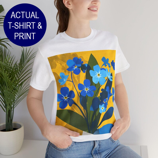 No.85 Floral Fine Art T-Shirt, Premium Quality Tee with YOUR Personalized Quote on Back