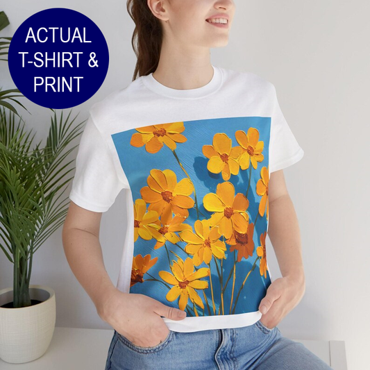 No.86 Floral Fine Art T-Shirt, Premium Quality Tee with YOUR Personalized Quote on Back