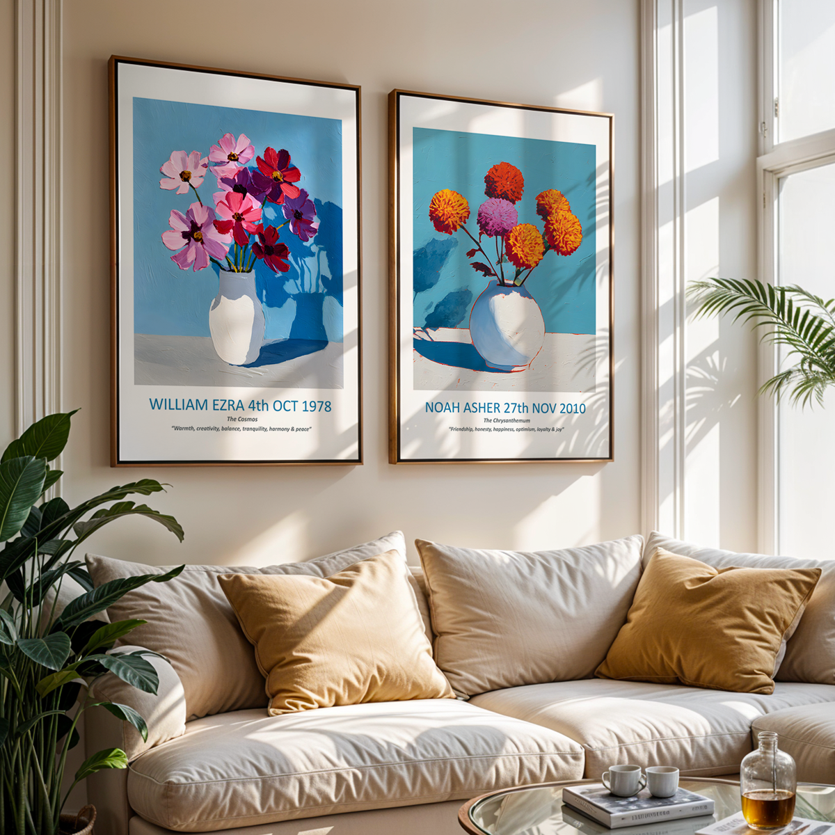 No.11 November Chrysanthemums – Personalised Birth Month Flower Fine Art Print on Museum-Quality Paper