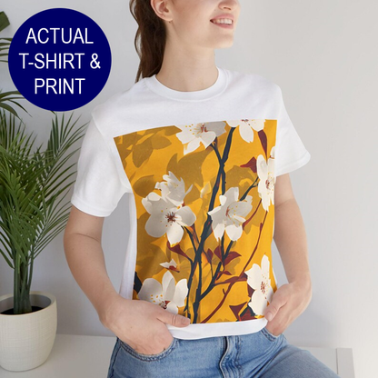 No.88 Floral Fine Art T-Shirt, Premium Quality Tee with YOUR Personalized Quote on Back