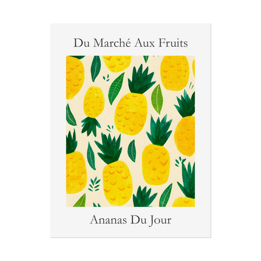 No.231 Pineapples Art Print – French Fruit Kitchen Wall Decor (Ananas du Jour)