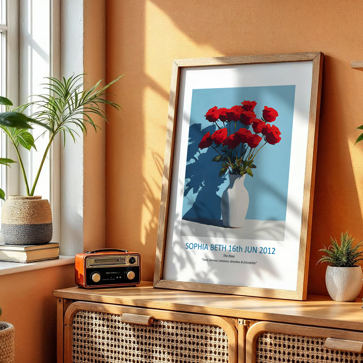 No.06 June Roses – Personalised Birth Month Flower Fine Art Print on Museum-Quality Paper