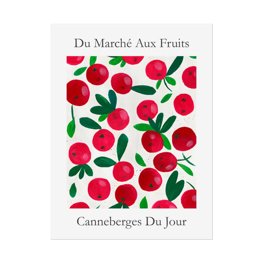 No.209 Cranberry Market Art Print – French Fruit Kitchen Wall Decor (Canneberges du Jour)