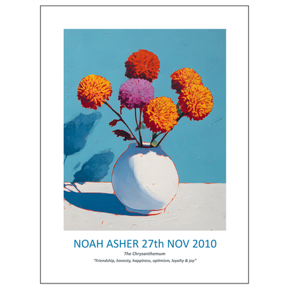 No.11 November Chrysanthemums – Personalised Birth Month Flower Fine Art Print on Museum-Quality Paper