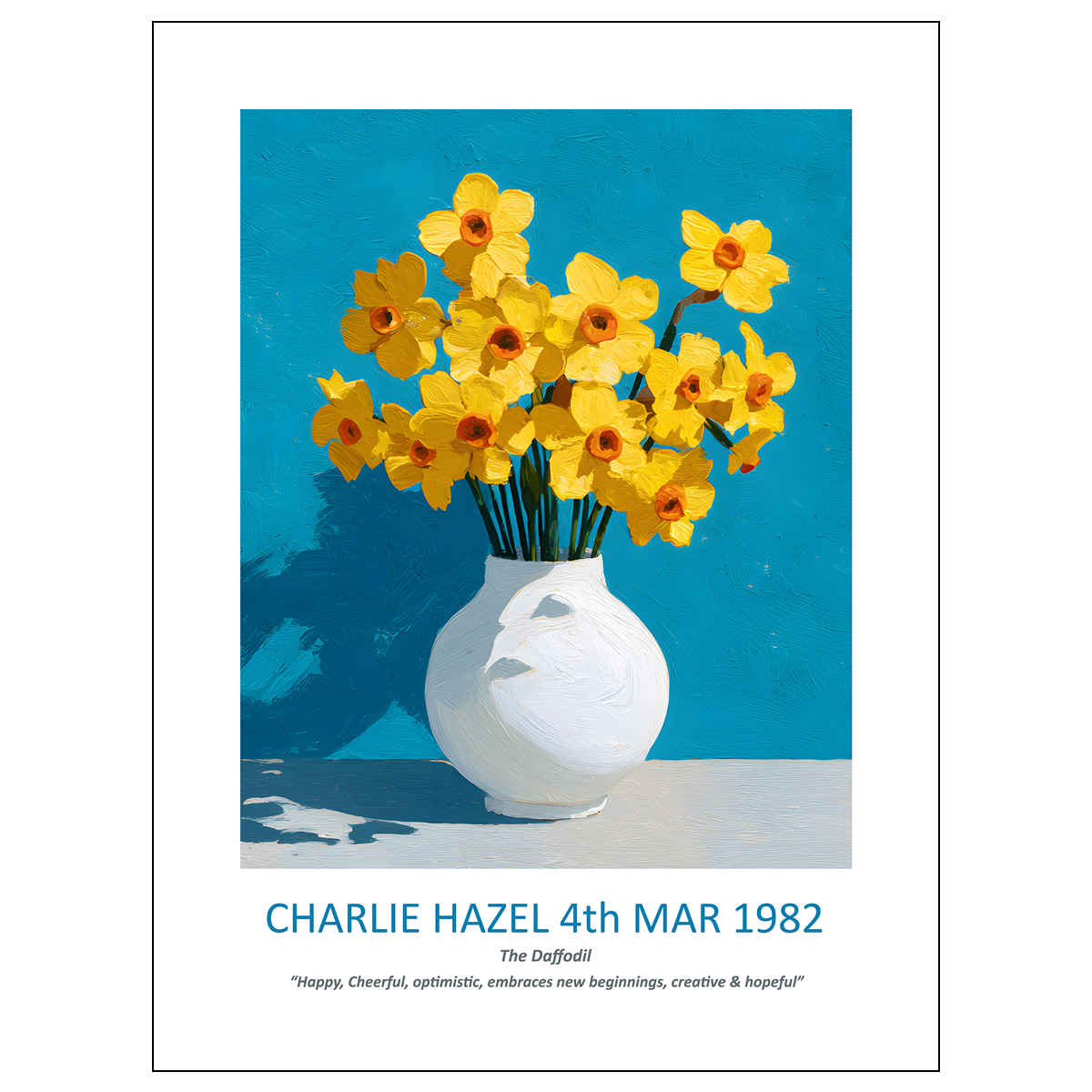 No.03 March Daffodils – Personalised Birth Month Flower Fine Art Print on Museum-Quality Paper