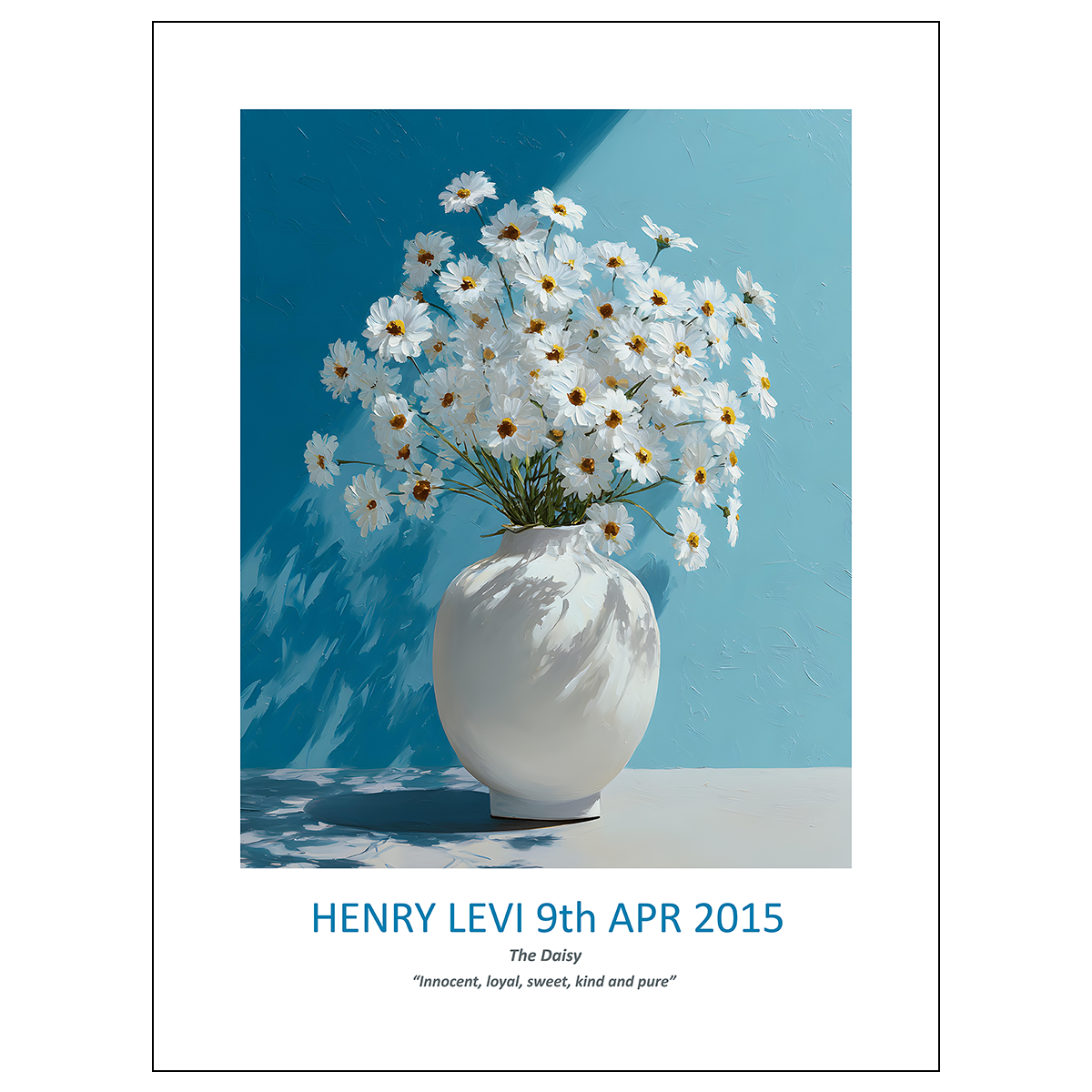 No.04 April Daisies – Personalised Birth Month Flower Fine Art Print on Museum-Quality Paper