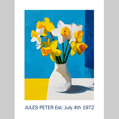 No.25 Personalised fine art flower print on museum gallery quality paper, customise the text to create a lifetime gift