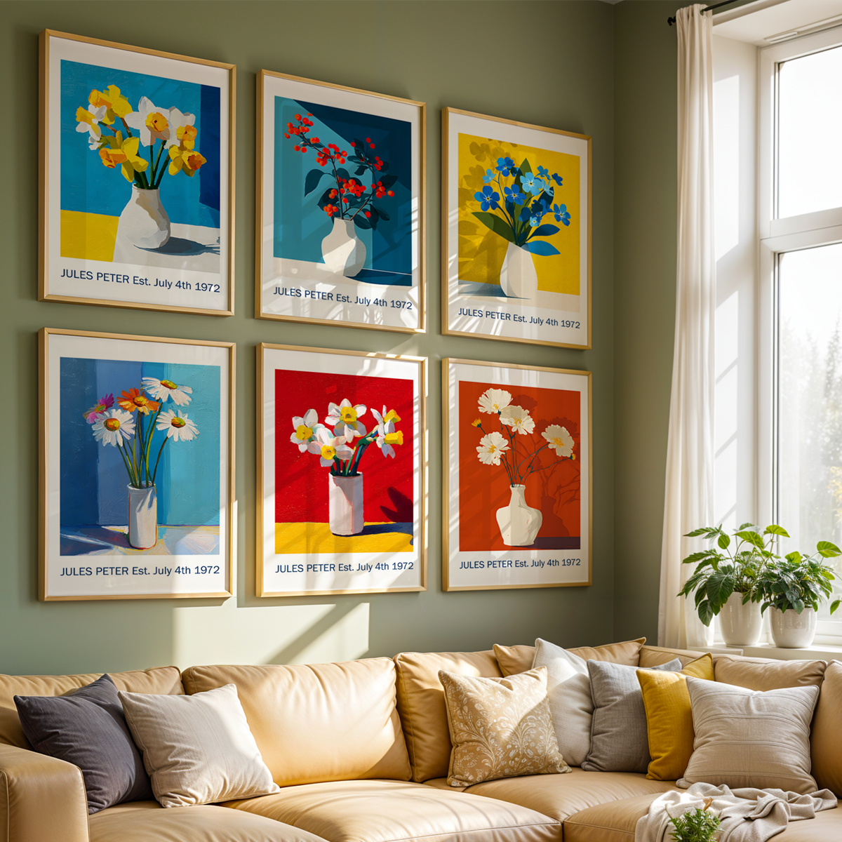 No.25 Personalised fine art flower print on museum gallery quality paper, customise the text to create a lifetime gift