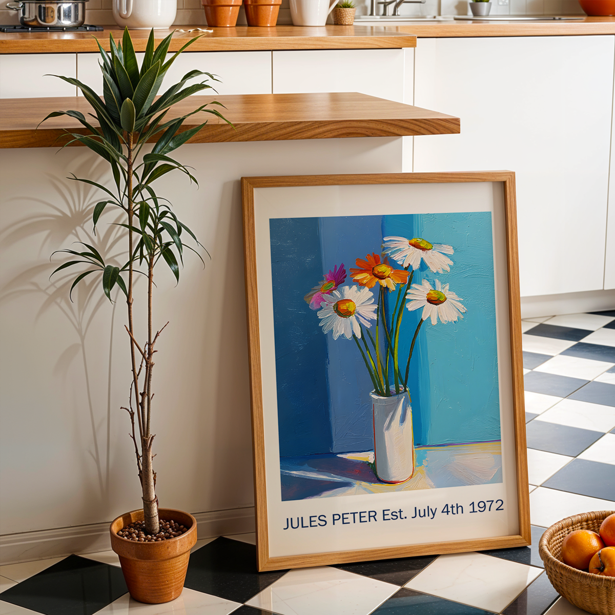 No.26 Personalised fine art flower print on museum gallery quality paper, customise the text to create a lifetime gift