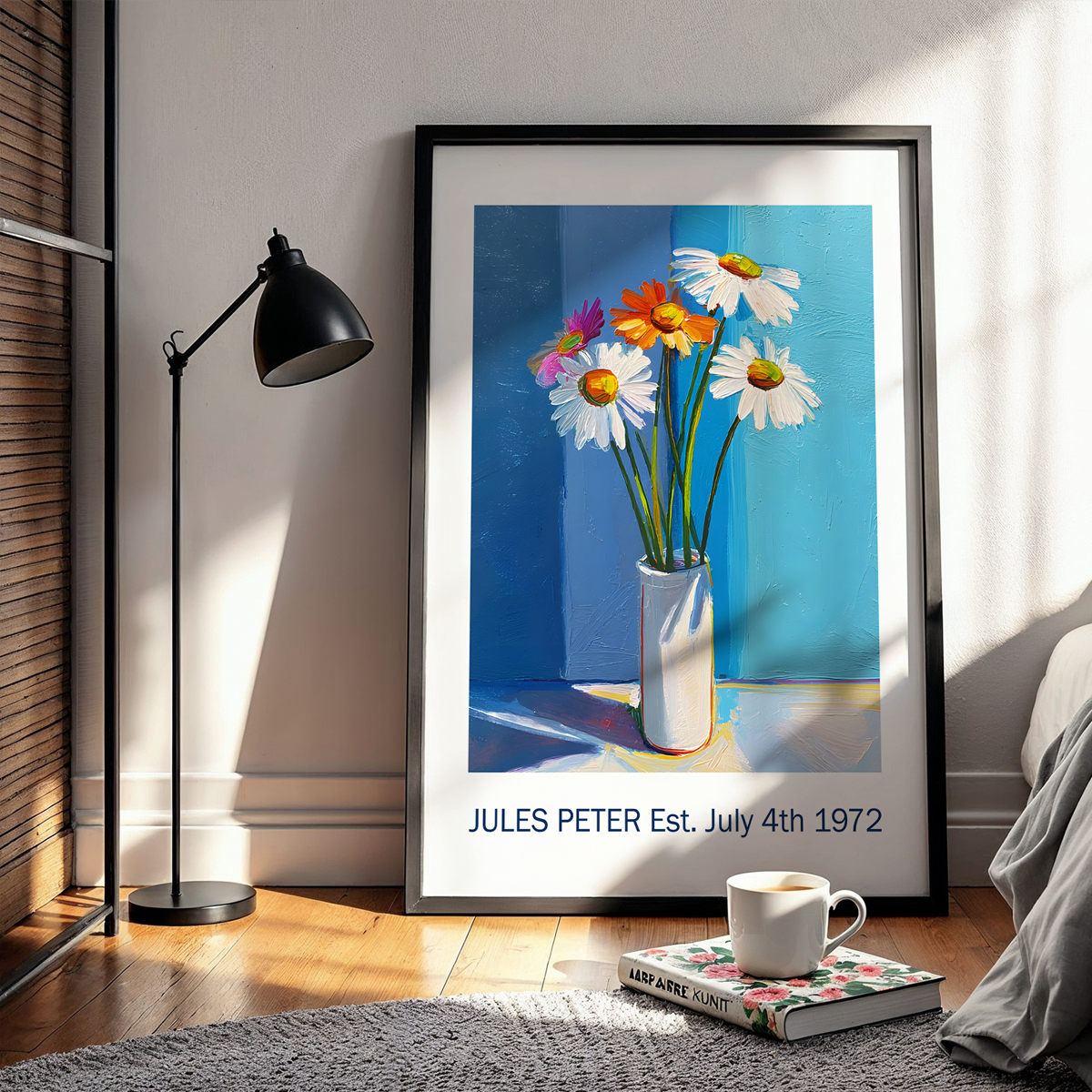 No.26 Personalised fine art flower print on museum gallery quality paper, customise the text to create a lifetime gift