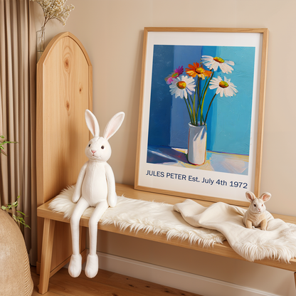 No.26 Personalised fine art flower print on museum gallery quality paper, customise the text to create a lifetime gift