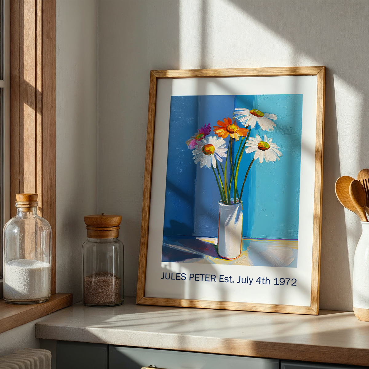No.26 Personalised fine art flower print on museum gallery quality paper, customise the text to create a lifetime gift