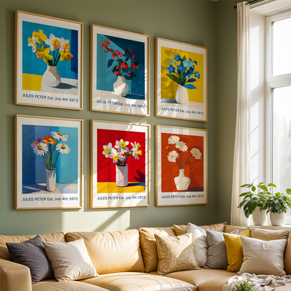No.26 Personalised fine art flower print on museum gallery quality paper, customise the text to create a lifetime gift