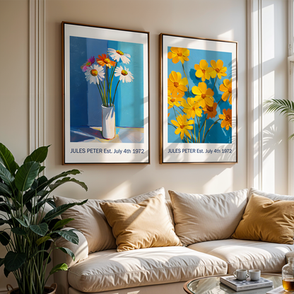 No.26 Personalised fine art flower print on museum gallery quality paper, customise the text to create a lifetime gift
