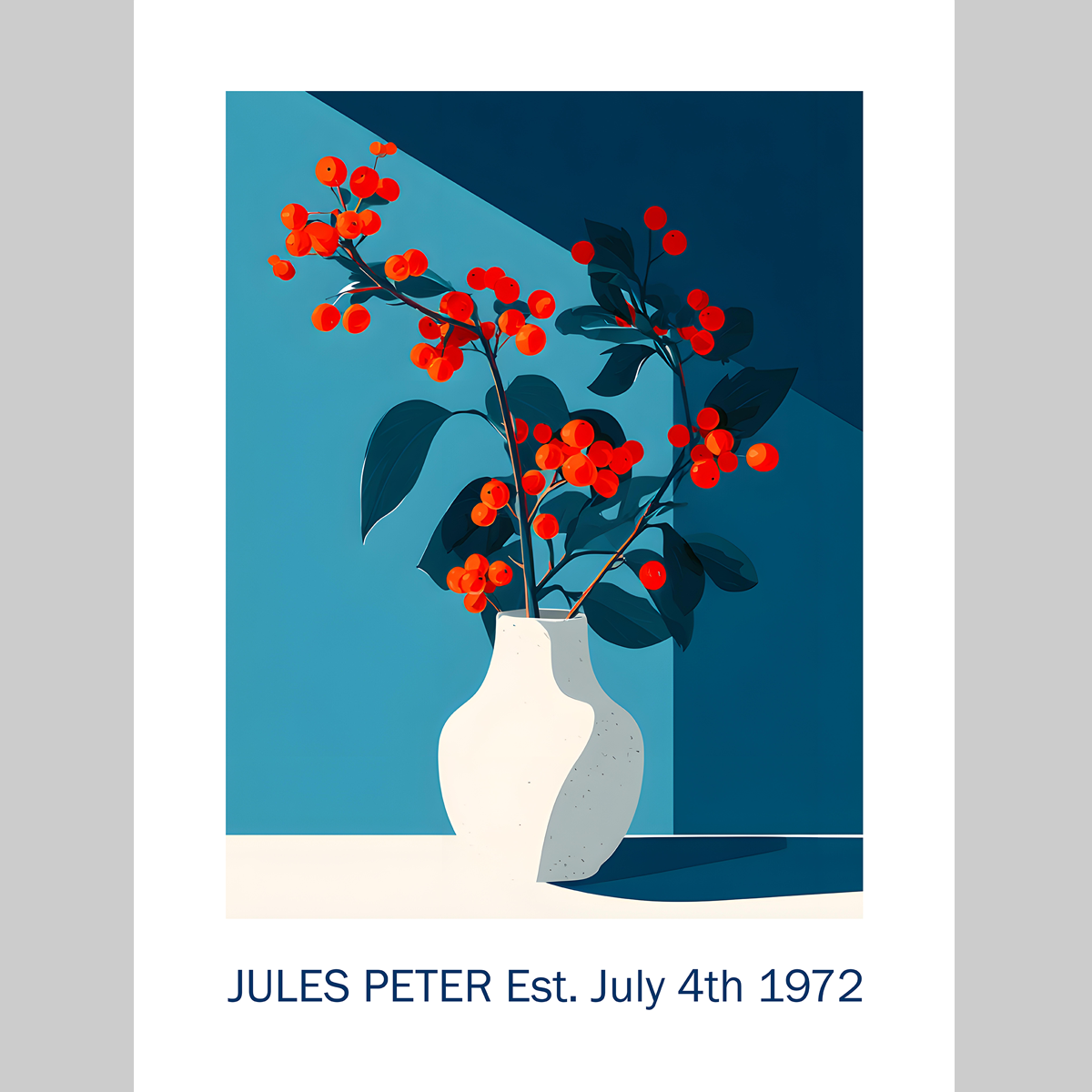 No.27 Personalised fine art flower print on museum gallery quality paper, customise the text to create a lifetime gift