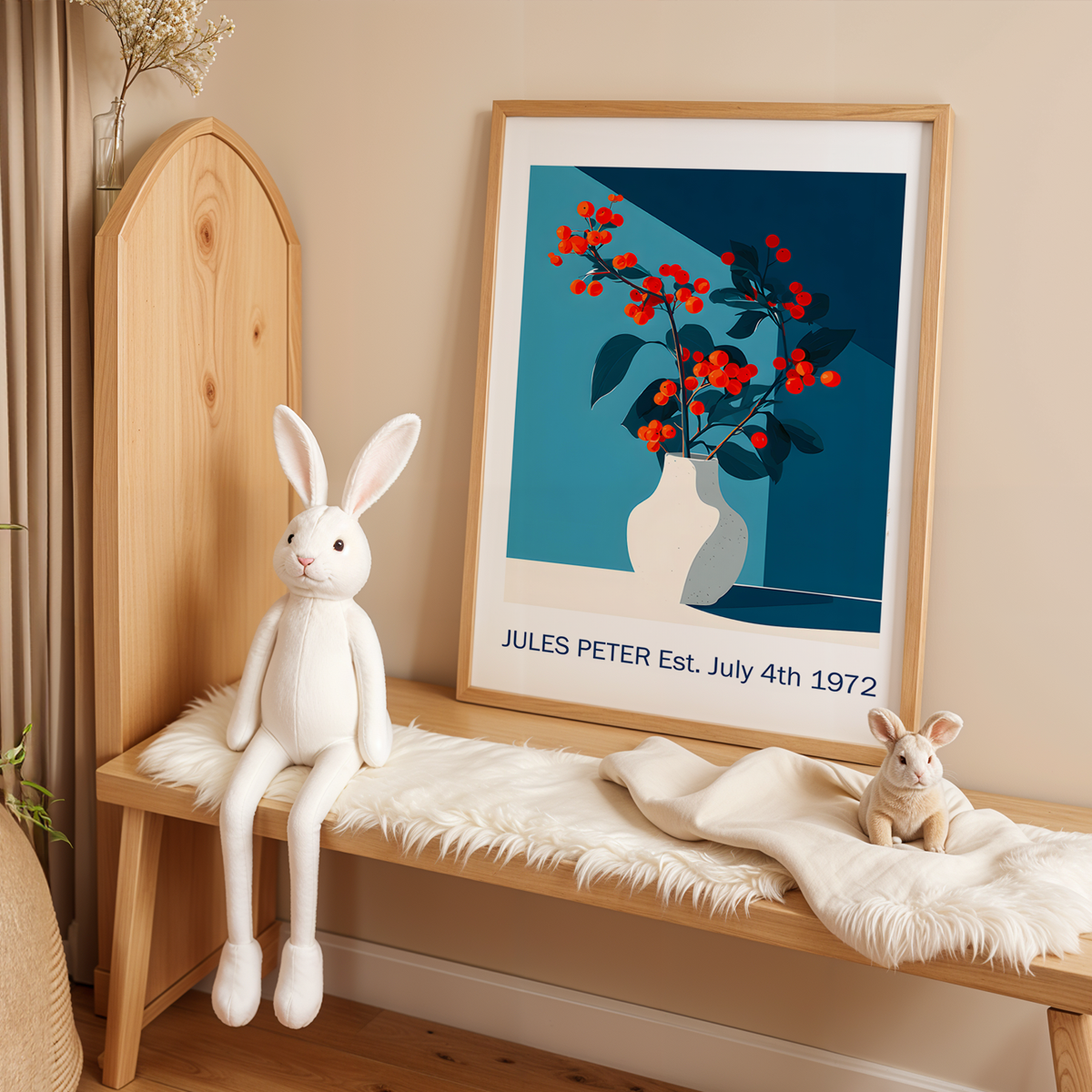No.27 Personalised fine art flower print on museum gallery quality paper, customise the text to create a lifetime gift