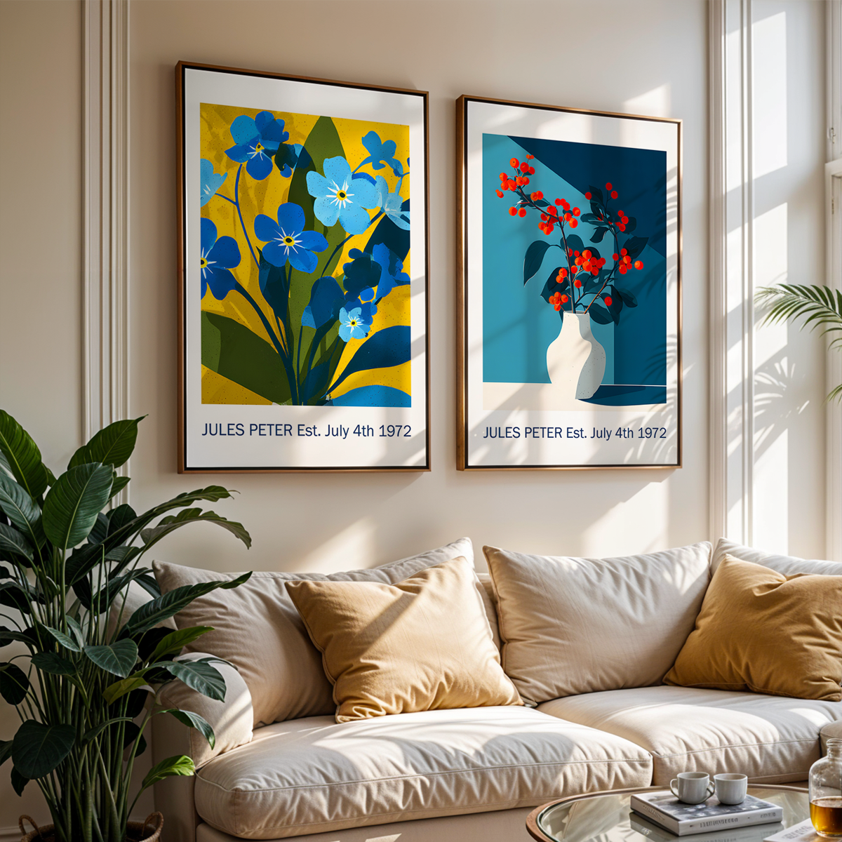 No.27 Personalised fine art flower print on museum gallery quality paper, customise the text to create a lifetime gift